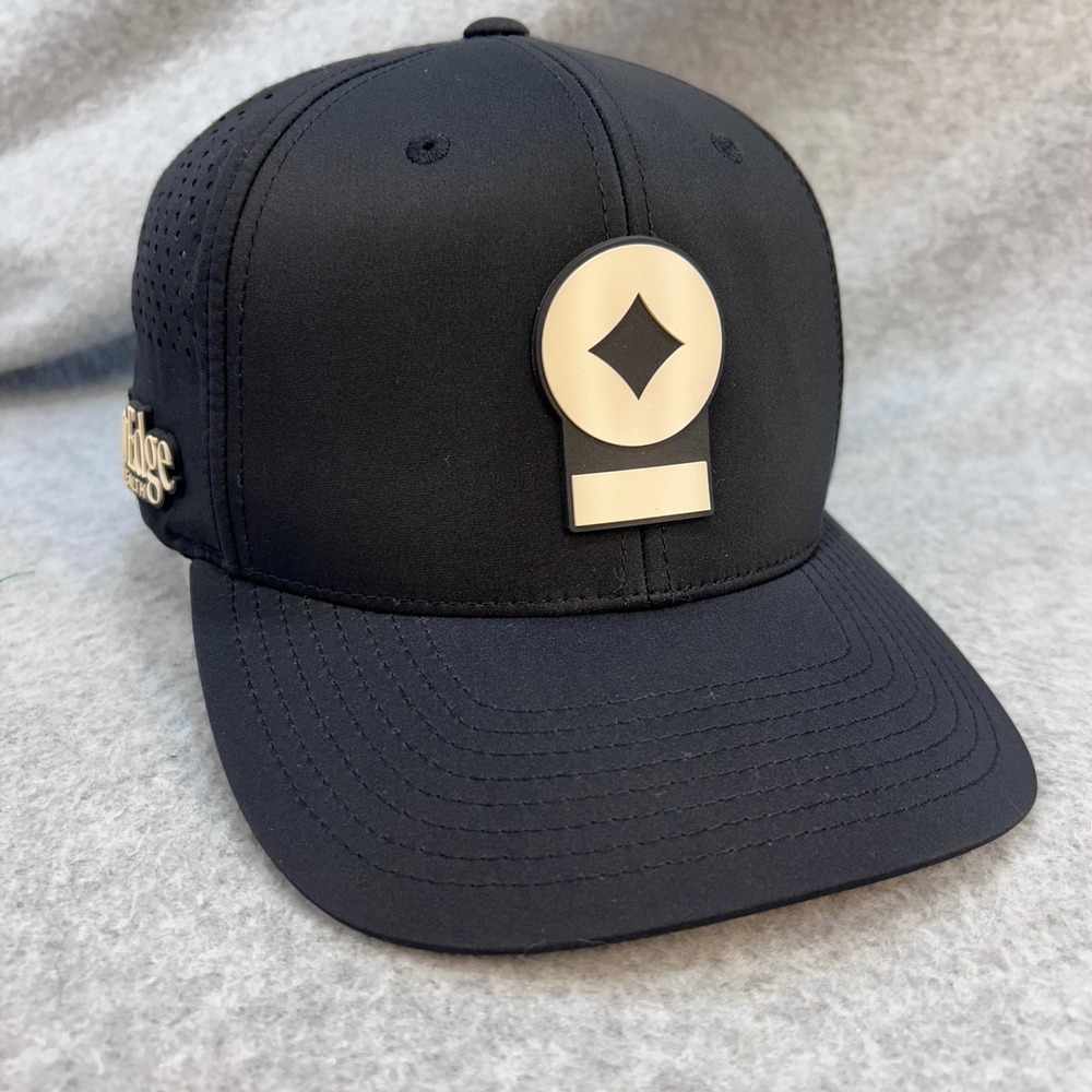 New Edge Wealth Diamond Logo Mens Black Branded Bills Snapback Hat Perforated